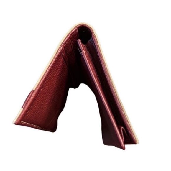 Authentic BVLGARI Canvas/Leather Beige/Plum Long bifold Wallet - Picture 6 of 10